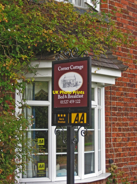 Photo 6"x4" Corner Cottage (2) - sign, 1194 Evesham Road, Astwood Bank Astwood Bank c2011