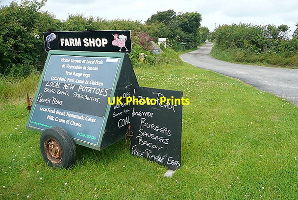 Photo 6"x4" Farm shop at Higher Trenowin Farm Castle Gate c2011