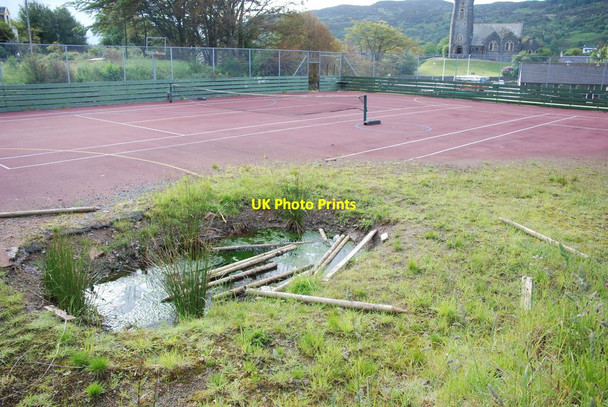 Photo 6"x4" Crater in Tarbert tennis courts Tarbert\/NR8668 c2011