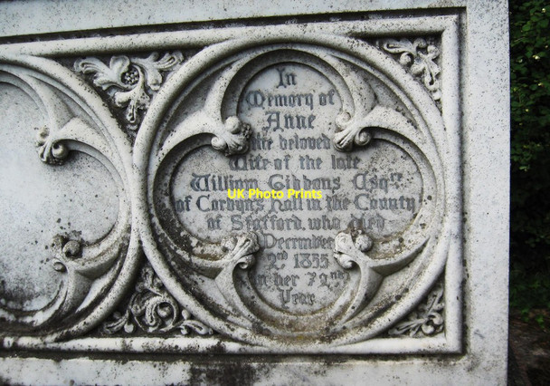 Photo 6"x4" Inscription for Anne Gibbons, St. Mary's Churchyard, Stone Mustow Green c2011