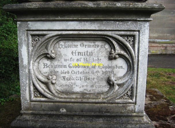 Photo 6"x4" Inscription for Emily Gibbons, St. Mary's Churchyard, Stone Mustow Green c2011