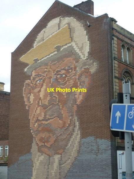 Photo 6"x4" A brick mural on Castle Street Sheffield\/SK3587 c2011