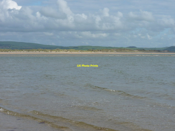 Photo 6"x4" Across the incoming tide to a small sandbank Aberdyfi c2011