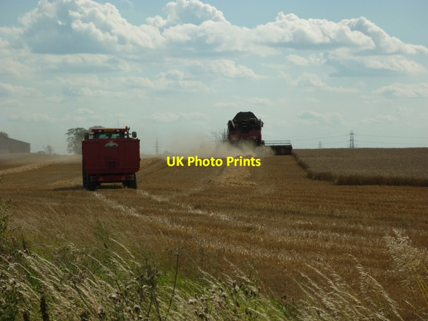 Photo 6"x4" Harvesting near Benningholme Grange Meaux c2011