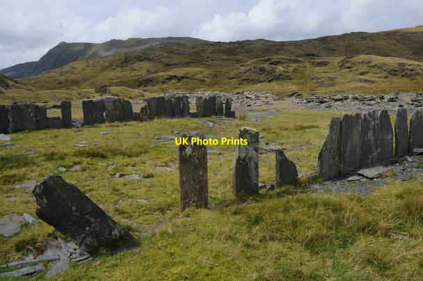 Photo 6"x4" Remains of slate fencing, Rhosydd Quarry Tanygrisiau c2011