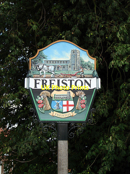 Photo 6"x4" Freiston village sign Freiston c2011