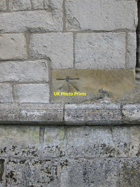 Photo 6"x4" Bench mark, St Mary's Priory Church, Malton Norton-on-Derwent c2011