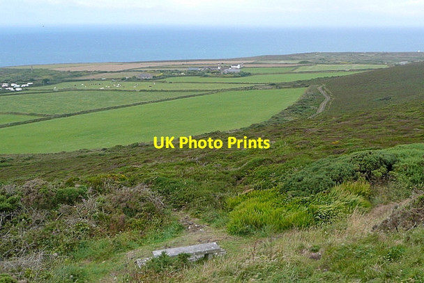 Photo 6"x4" Farmland below St Agnes Beacon Higher Bal c2011