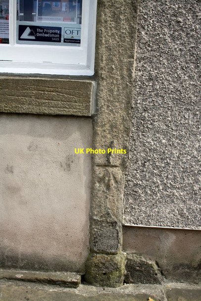 Photo 6"x4" Benchmark on estate agent's premises, The Bailey Skipton c2011