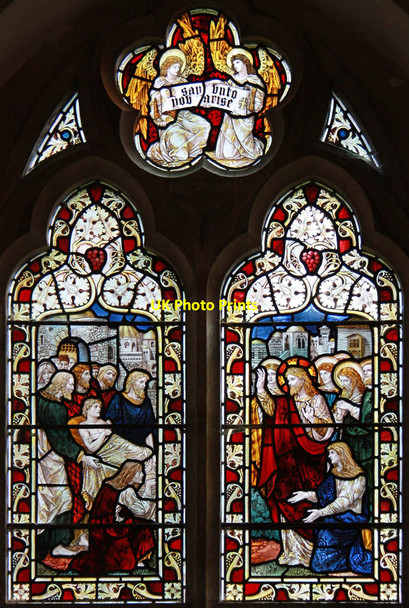 Photo 6"x4" All Saints, Welborne - Stained glass window South Green\/TG0510 c2011