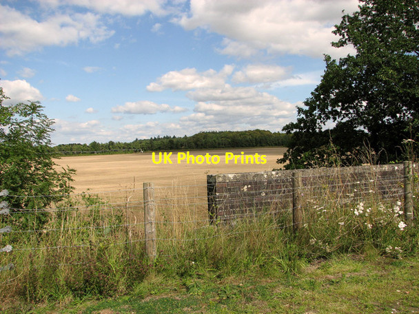 Photo 6"x4" Harvested field beside the railway path, Narborough Narborough\/TF7412 c2011