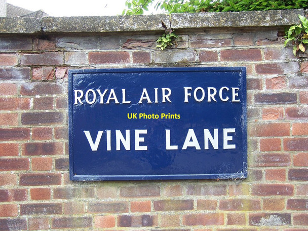 Photo 6"x4" Royal Air Force Vine Lane sign Uxbridge c2011