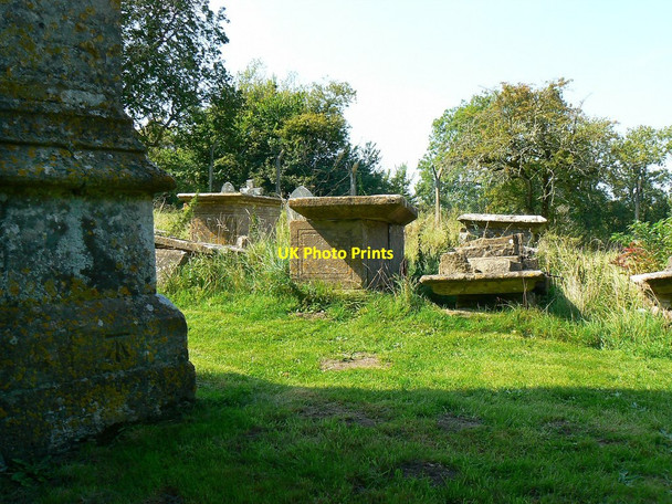 Photo 6"x4" Churchyard and tower, St Giles' Church, Imber Imber c2011