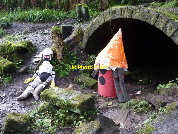 Photo 6"x4" Moon landing - sculpture in Colden Clough Hebden Bridge c2011