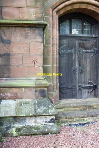 Photo 6"x4" Benchmark on the Cathedral Carlisle c2011