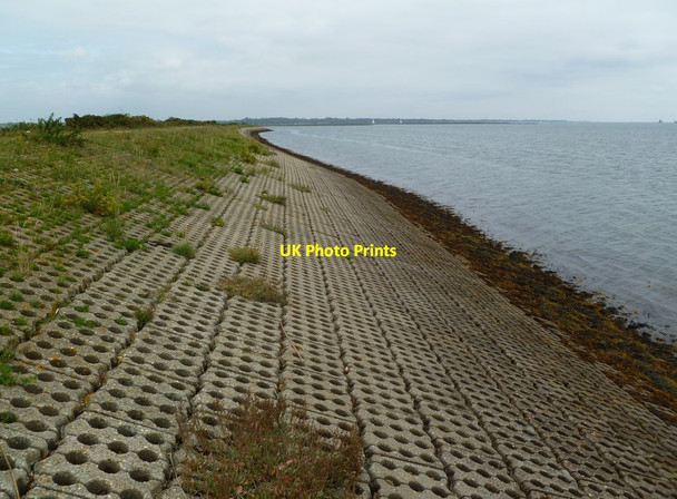 Photo 6"x4" Pennington Marshes, sea defences Waterford\/SZ3394 c2011