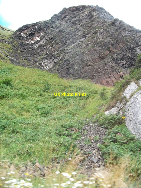 Photo 6"x4" Rock strata above the Garron Road Glenariff c2011