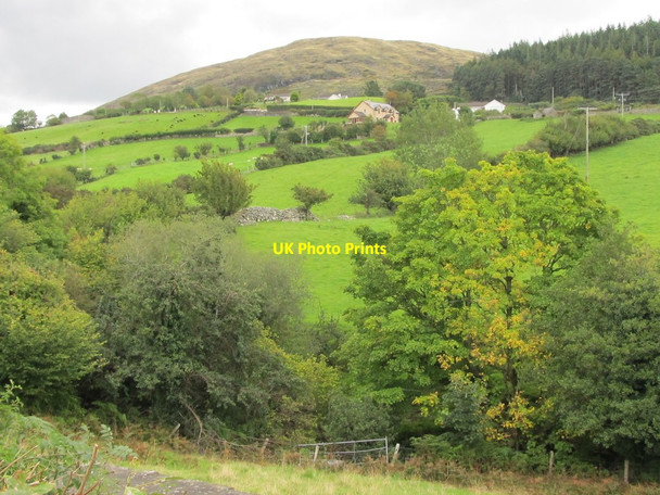 Photo 6"x4" View across the incised Ghann Valley to the townland of Drumreagh Rostrevor c2011