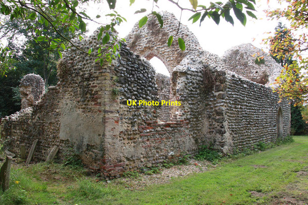Photo 6"x4" Mannington Church ruin Itteringham c2011