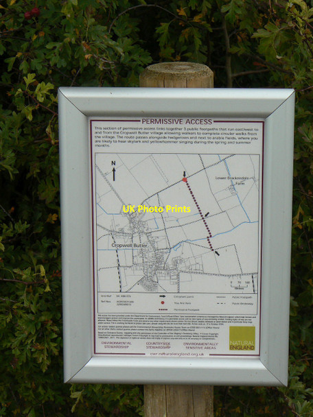 Photo 6"x4" Permissive footpath notice Cropwell Butler c2011