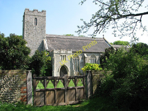 Photo 6"x4" St Andrew's church viewed from churchyard gate Hempstead\/TG4028 c2008