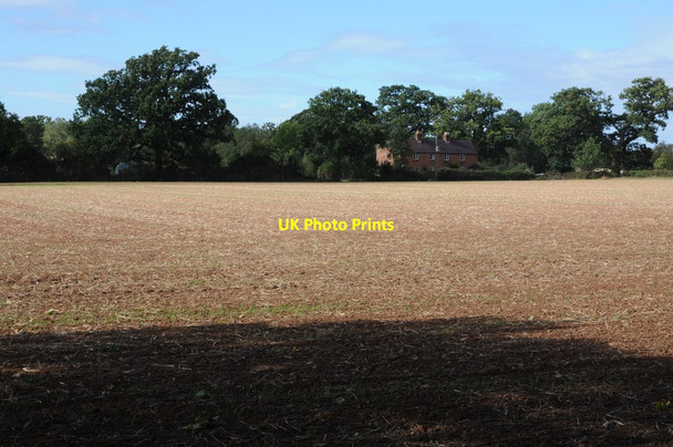 Photo 6"x4" Harvested field Forthampton c2011