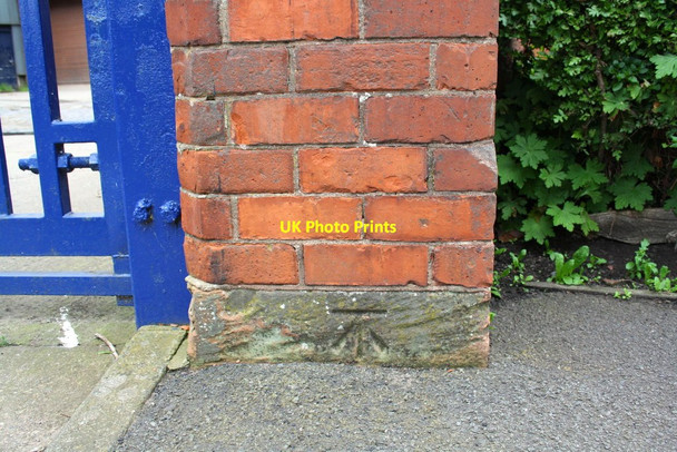 Photo 6"x4" Benchmark at  entrance to Carlisle City Council garage Carlisle c2011