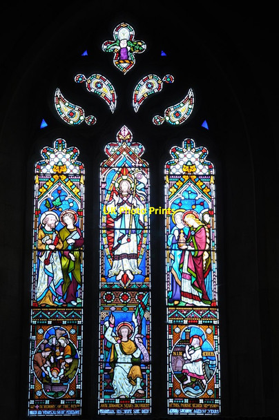 Photo 6"x4" Stained glass window Forthampton church Forthampton c2011