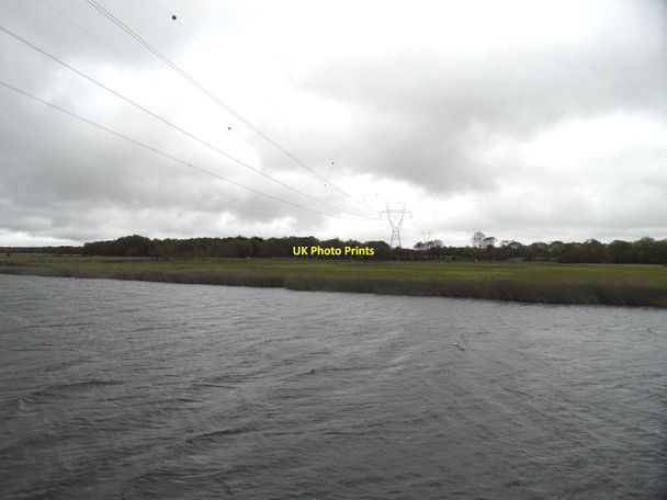 Photo 6"x4" Power Lines over the River Shannon, Kilnacrusha, Co. Offaly Ballycrossaun c2011