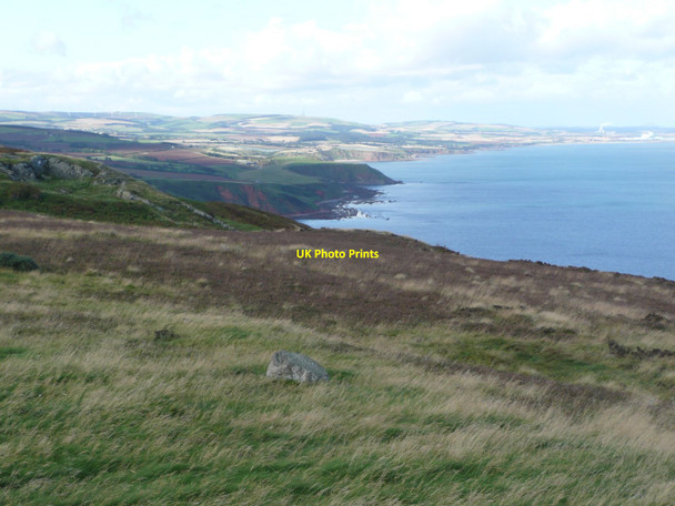 Photo 6"x4" Boulder in grass and heather above Dowlaw Dowlaw c2011