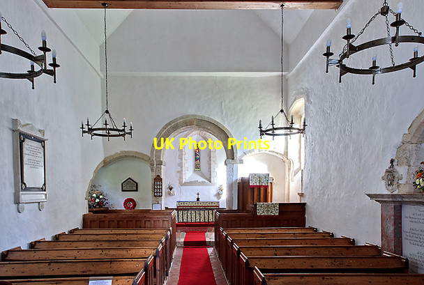 Photo 6"x4" Parish church of St Nicholas, Boarhunt - the nave & chancel Boarhunt c2011