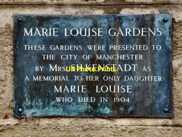 Photo 6"x4" Marie Louise Gardens (plaque) West Didsbury c2011
