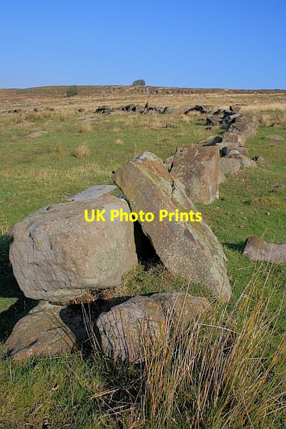 Photo 6"x4" Ruined Wall, Wayworth Moor Commondale c2011