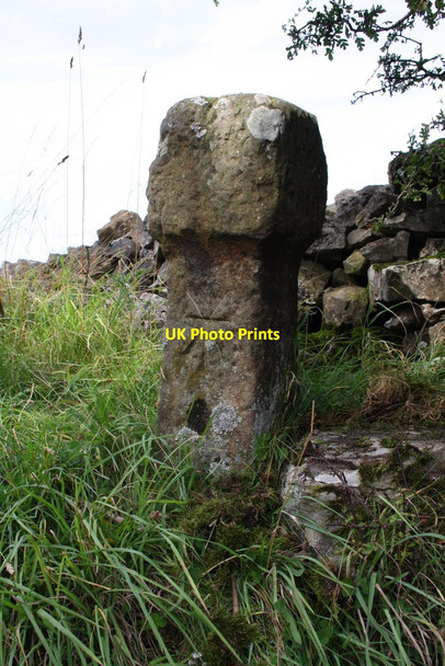 Photo 6"x4" Benchmark on boundary stone at High Lane\/Witton Steeps junction West Witton c2011