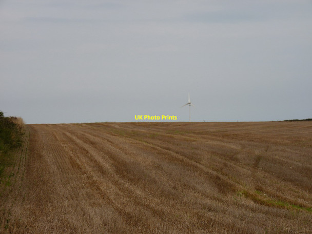 Photo 6"x4" Farmland and a spangly new wind turbine Bempton c2011