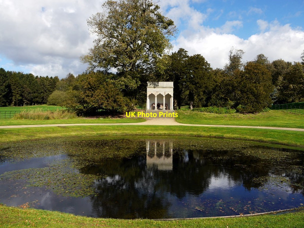 Photo 6"x4" Circular Pond & Gothic Seat, Hardwick Hall Country Park Sedgefield c2011