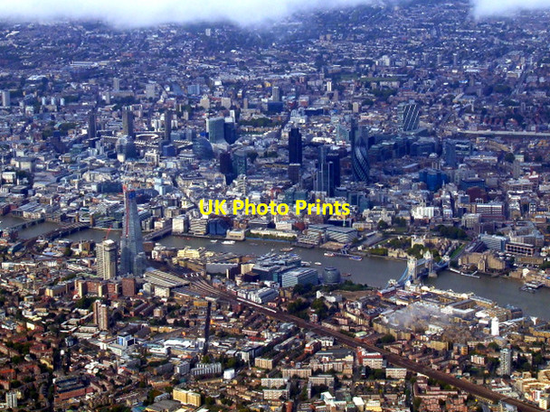 Photo 6"x4" Thames bridges and the City of London from the air London c2011