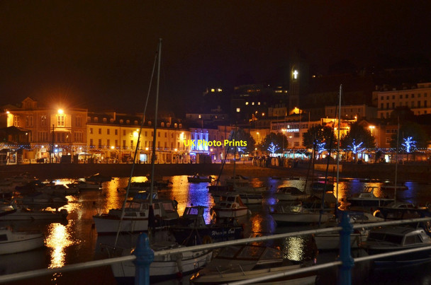 Photo 6"x4" Torquay: Harbour at Night Torquay c2011