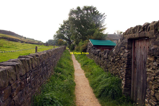 Photo 6"x4" Footpath behind the houses Haworth c2011