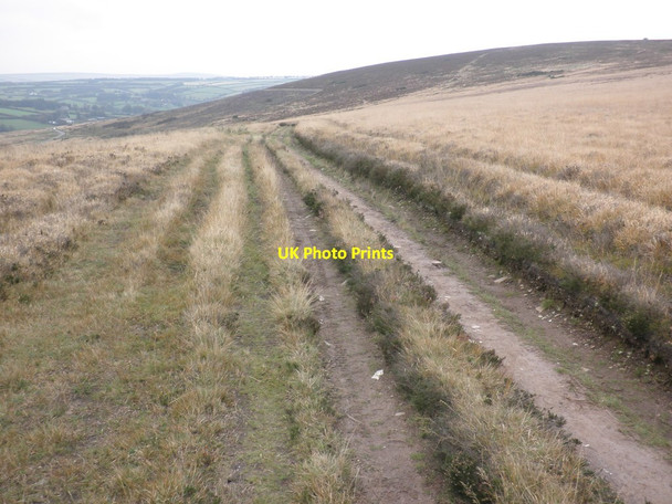 Photo 6"x4" Moorland track down to Withypool North Batsom c2011