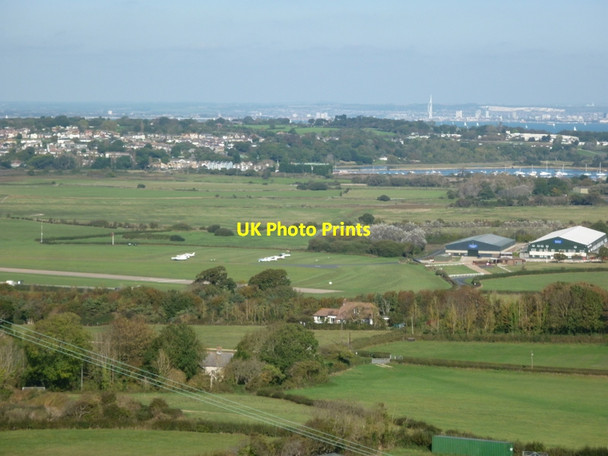 Photo 6"x4" Bembridge Airfield from Culver Down Hillway c2011