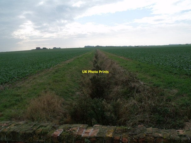 Photo 6"x4" Drain and crop fields near Wispington Wispington c2011