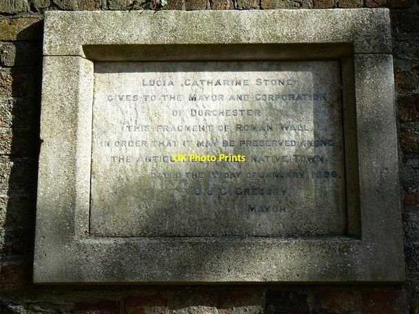 Photo 6"x4" Plaque, remains of the Roman Wall, Dorchester Dorchester\/SY6890 c2011