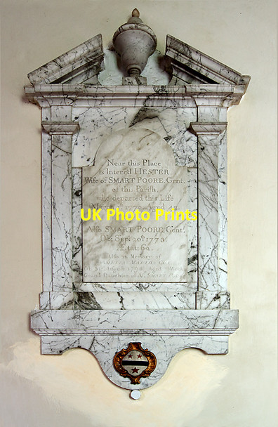 Photo 6"x4" Monument to Hester & Smart Poore - St Michael's church, Figheldean Figheldean c2011
