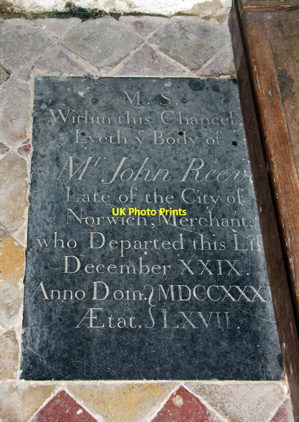 Photo 6"x4" St John the Baptist, Aylmerton - Ledger slab Aylmerton c2011