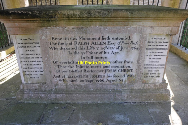 Photo 6"x4" Tomb of Ralph Allen Claverton c2011