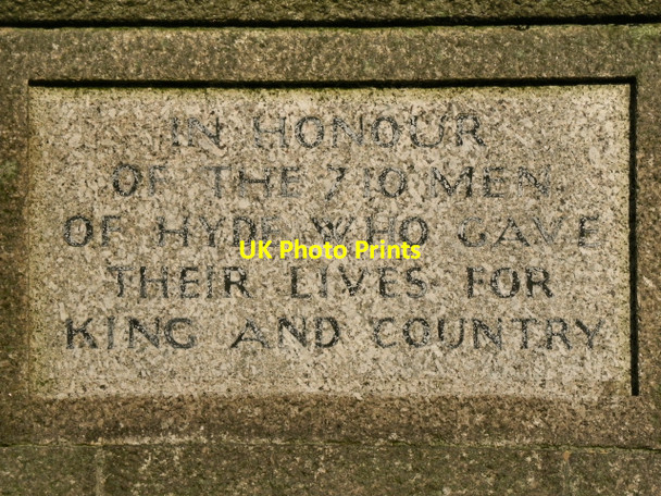 Photo 6"x4" Hyde War Memorial Inscription Hyde\/SJ9494 c2011