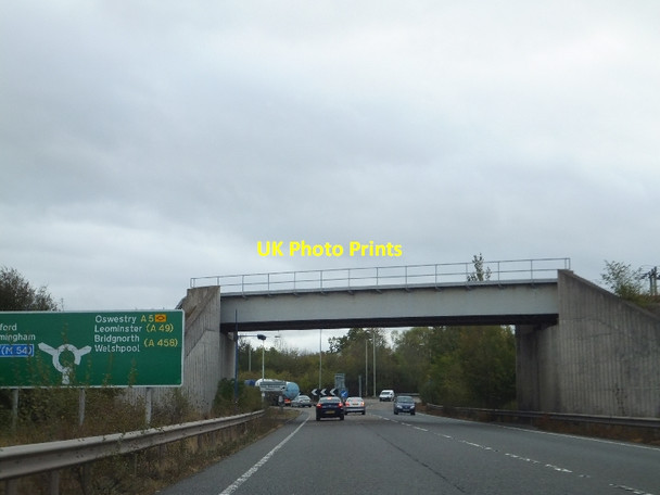 Photo 6"x4" Railway bridge over A49 (Shrewsbury bypass) Preston\/SJ5211 c2011