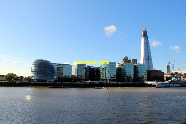 Photo 6"x4" River Thames with City Hall and The Shard London c2011