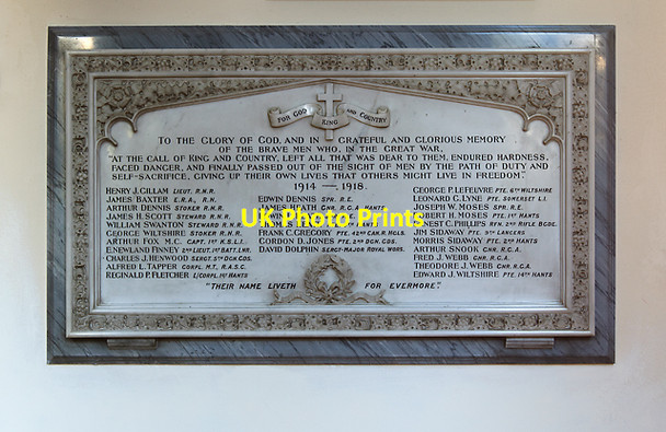 Photo 6"x4" First World War memorial - St Mary's church, South Stoneham Southampton c2011
